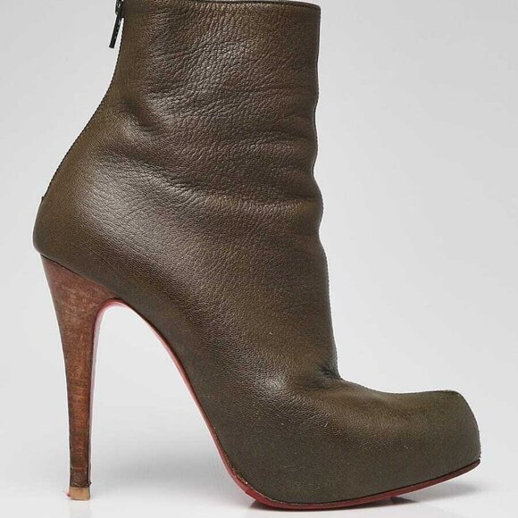 Christian Louboutin Dark Green Ariella Talon 120 Ankle Boots Size 7/37.5 - Picture 4 of 5